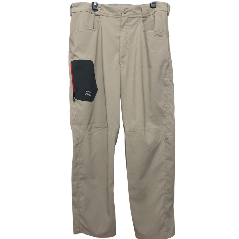 Cabelas XPG Cool Phase Mens XL 34 Tan Khaki Hiking Cargo Pants Outdoor Trekking